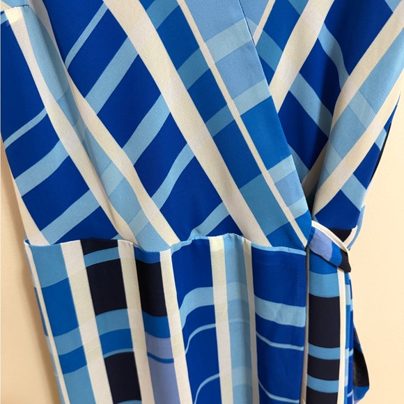 Allison Joy Blue and White Plaid Midi Dress - Picture 3 of 5